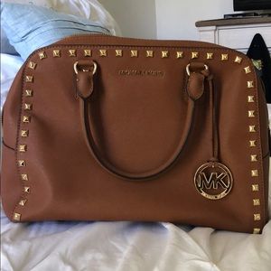 EUC Michael Kors brown studded purse
